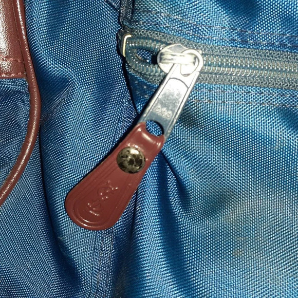 Vintage YVES SAINT LAURENT Travel Bag/Organizer-Men-Blue/Brown-Excellent - Picture 3 of 11